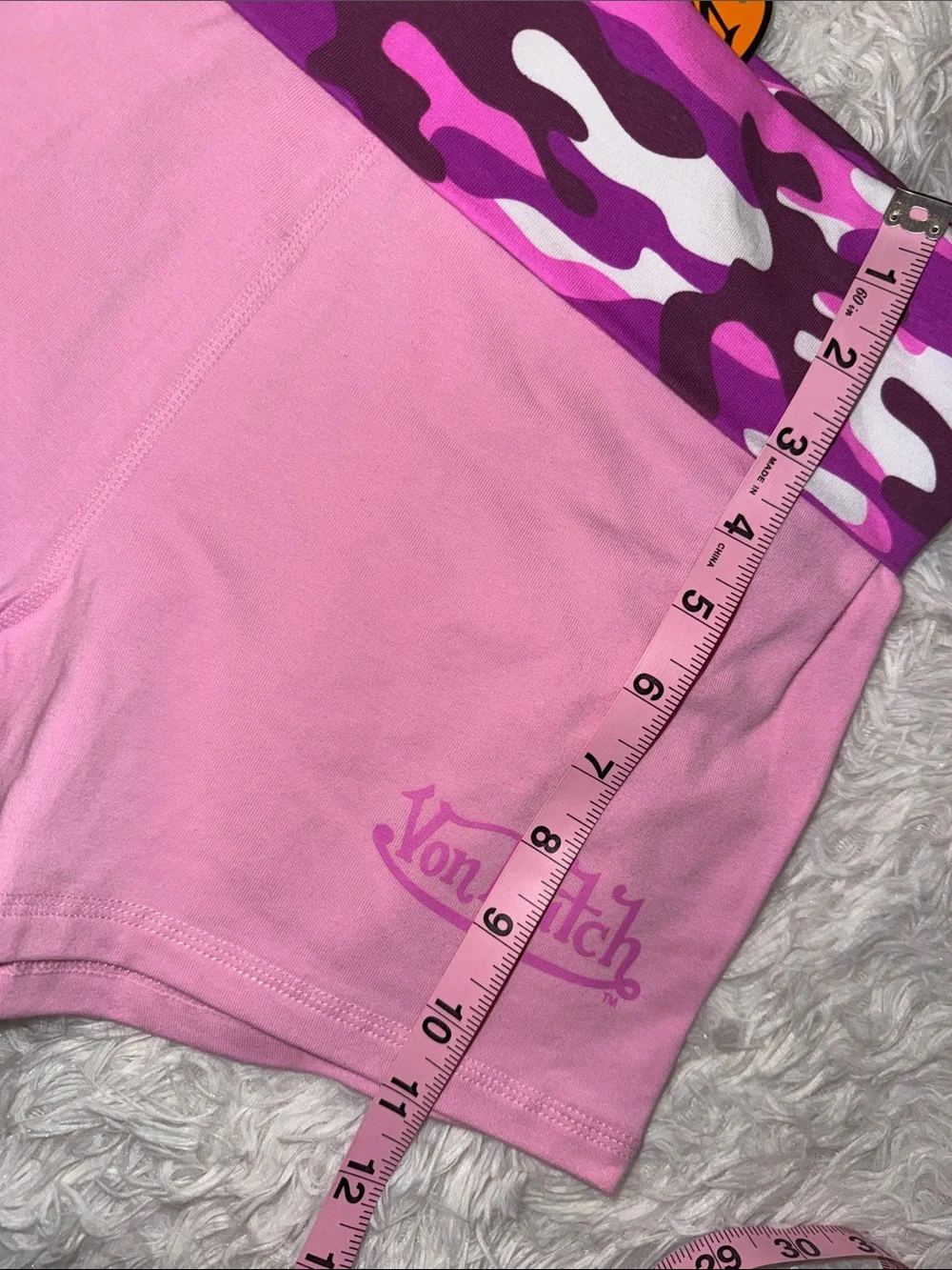 Von Dutch Pink Camo Waistband Women's Shorts L